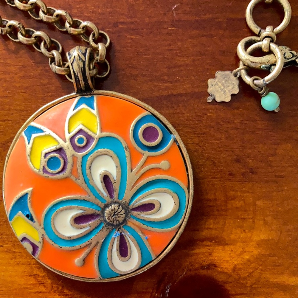 Lucky Brand Neon Coral Boho Necklace